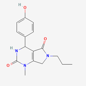 molecular formula C16H19N3O3 B4304752 4-(4-hydroxyphenyl)-1-methyl-6-propyl-3,4,6,7-tetrahydro-1H-pyrrolo[3,4-d]pyrimidine-2,5-dione 