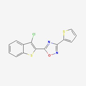 molecular formula C14H7ClN2OS2 B4304766 5-(3-chloro-1-benzothien-2-yl)-3-(2-thienyl)-1,2,4-oxadiazole 
