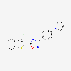 molecular formula C20H12ClN3OS B4304768 5-(3-chloro-1-benzothien-2-yl)-3-[4-(1H-pyrrol-1-yl)phenyl]-1,2,4-oxadiazole 