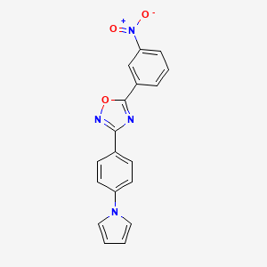 molecular formula C18H12N4O3 B4304772 5-(3-nitrophenyl)-3-[4-(1H-pyrrol-1-yl)phenyl]-1,2,4-oxadiazole 
