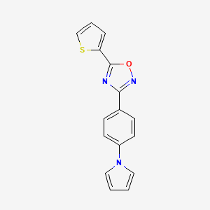 molecular formula C16H11N3OS B4304788 3-[4-(1H-pyrrol-1-yl)phenyl]-5-(2-thienyl)-1,2,4-oxadiazole 