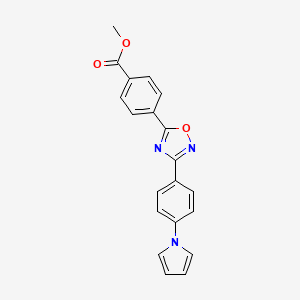 molecular formula C20H15N3O3 B4304790 methyl 4-{3-[4-(1H-pyrrol-1-yl)phenyl]-1,2,4-oxadiazol-5-yl}benzoate 