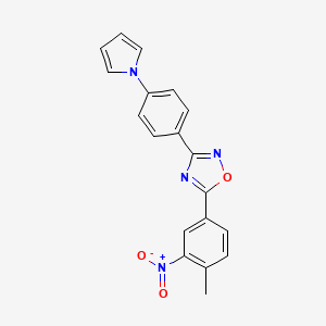 molecular formula C19H14N4O3 B4304796 5-(4-methyl-3-nitrophenyl)-3-[4-(1H-pyrrol-1-yl)phenyl]-1,2,4-oxadiazole 