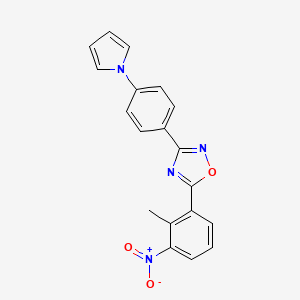 molecular formula C19H14N4O3 B4304797 5-(2-methyl-3-nitrophenyl)-3-[4-(1H-pyrrol-1-yl)phenyl]-1,2,4-oxadiazole 