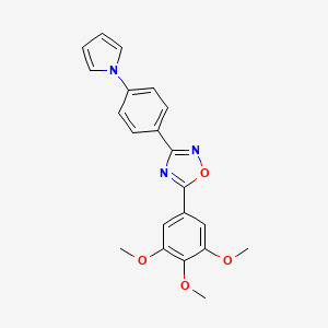 molecular formula C21H19N3O4 B4304799 3-[4-(1H-pyrrol-1-yl)phenyl]-5-(3,4,5-trimethoxyphenyl)-1,2,4-oxadiazole 