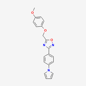 molecular formula C20H17N3O3 B4304802 5-[(4-methoxyphenoxy)methyl]-3-[4-(1H-pyrrol-1-yl)phenyl]-1,2,4-oxadiazole 