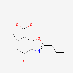 methyl 6,6-dimethyl-4-oxo-2-propyl-4,5,6,7-tetrahydro-1,3-benzoxazole-7-carboxylate