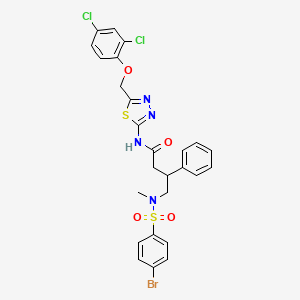 molecular formula C26H23BrCl2N4O4S2 B4304815 4-[[(4-bromophenyl)sulfonyl](methyl)amino]-N-{5-[(2,4-dichlorophenoxy)methyl]-1,3,4-thiadiazol-2-yl}-3-phenylbutanamide 