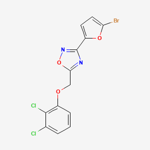 molecular formula C13H7BrCl2N2O3 B4304837 3-(5-bromo-2-furyl)-5-[(2,3-dichlorophenoxy)methyl]-1,2,4-oxadiazole 