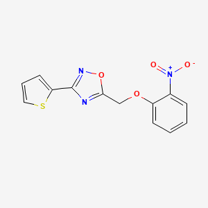 molecular formula C13H9N3O4S B4304846 5-[(2-nitrophenoxy)methyl]-3-(2-thienyl)-1,2,4-oxadiazole 