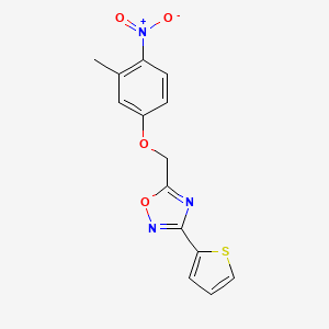 molecular formula C14H11N3O4S B4304860 5-[(3-methyl-4-nitrophenoxy)methyl]-3-(2-thienyl)-1,2,4-oxadiazole 