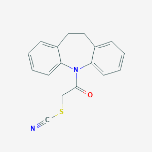 molecular formula C17H14N2OS B430491 1-(10,11-Dihydro-dibenzo[b,f]azepin-5-yl)-2-thiocyanato-ethanone 