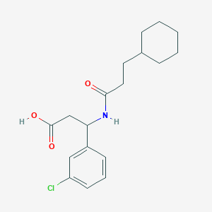 molecular formula C18H24ClNO3 B4304910 3-(3-chlorophenyl)-3-[(3-cyclohexylpropanoyl)amino]propanoic acid 