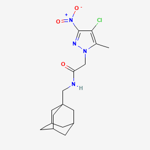 molecular formula C17H23ClN4O3 B4304916 N-(1-adamantylmethyl)-2-(4-chloro-5-methyl-3-nitro-1H-pyrazol-1-yl)acetamide 