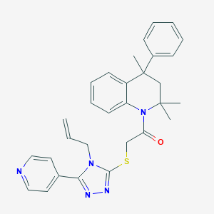 molecular formula C30H31N5OS B430492 2-[(4-prop-2-enyl-5-pyridin-4-yl-1,2,4-triazol-3-yl)sulfanyl]-1-(2,2,4-trimethyl-4-phenyl-3H-quinolin-1-yl)ethanone CAS No. 352659-37-1