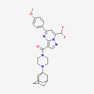molecular formula C29H33F2N5O2 B4304935 3-{[4-(1-adamantyl)piperazin-1-yl]carbonyl}-7-(difluoromethyl)-5-(4-methoxyphenyl)pyrazolo[1,5-a]pyrimidine 