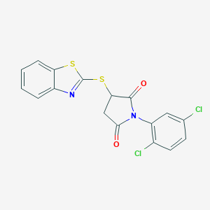 molecular formula C17H10Cl2N2O2S2 B430494 3-(1,3-Benzothiazol-2-ylsulfanyl)-1-(2,5-dichlorophenyl)-2,5-pyrrolidinedione CAS No. 6101-00-4