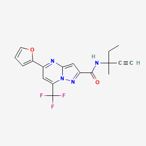 molecular formula C18H15F3N4O2 B4304946 N-(1-ethyl-1-methylprop-2-yn-1-yl)-5-(2-furyl)-7-(trifluoromethyl)pyrazolo[1,5-a]pyrimidine-2-carboxamide 