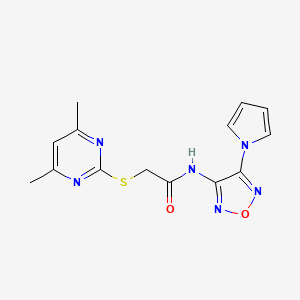 2-[(4,6-dimethylpyrimidin-2-yl)thio]-N-[4-(1H-pyrrol-1-yl)-1,2,5-oxadiazol-3-yl]acetamide