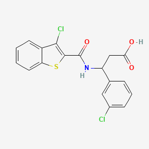 molecular formula C18H13Cl2NO3S B4304962 3-{[(3-chloro-1-benzothien-2-yl)carbonyl]amino}-3-(3-chlorophenyl)propanoic acid 