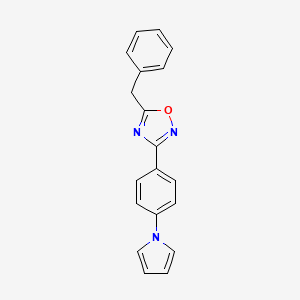 molecular formula C19H15N3O B4304979 5-benzyl-3-[4-(1H-pyrrol-1-yl)phenyl]-1,2,4-oxadiazole 