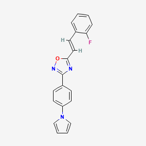molecular formula C20H14FN3O B4304982 5-[2-(2-fluorophenyl)vinyl]-3-[4-(1H-pyrrol-1-yl)phenyl]-1,2,4-oxadiazole 