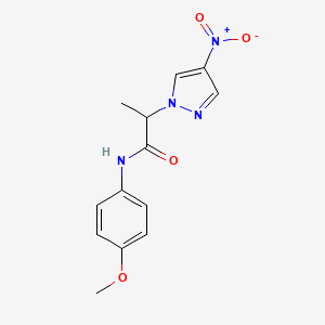 molecular formula C13H14N4O4 B4304988 N-(4-methoxyphenyl)-2-(4-nitro-1H-pyrazol-1-yl)propanamide 