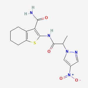 2-{[2-(4-nitro-1H-pyrazol-1-yl)propanoyl]amino}-4,5,6,7-tetrahydro-1-benzothiophene-3-carboxamide