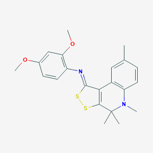 molecular formula C22H24N2O2S2 B430501 N-(2,4-dimethoxyphenyl)-4,4,5,8-tetramethyldithiolo[3,4-c]quinolin-1-imine CAS No. 352659-53-1