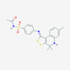 molecular formula C21H21N3O3S3 B430502 N-[4-[(4,4,7-trimethyl-5H-dithiolo[3,4-c]quinolin-1-ylidene)amino]phenyl]sulfonylacetamide CAS No. 1164540-03-7