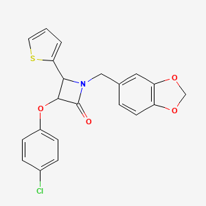 molecular formula C21H16ClNO4S B4305029 1-(1,3-benzodioxol-5-ylmethyl)-3-(4-chlorophenoxy)-4-(2-thienyl)azetidin-2-one 
