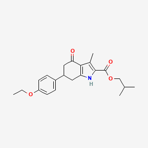 molecular formula C22H27NO4 B4305035 isobutyl 6-(4-ethoxyphenyl)-3-methyl-4-oxo-4,5,6,7-tetrahydro-1H-indole-2-carboxylate 