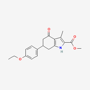 molecular formula C19H21NO4 B4305040 methyl 6-(4-ethoxyphenyl)-3-methyl-4-oxo-4,5,6,7-tetrahydro-1H-indole-2-carboxylate 