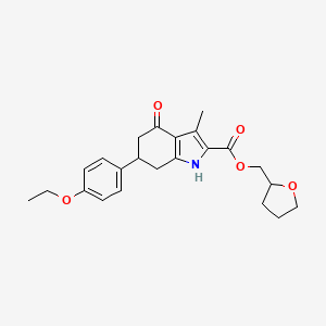 molecular formula C23H27NO5 B4305071 tetrahydrofuran-2-ylmethyl 6-(4-ethoxyphenyl)-3-methyl-4-oxo-4,5,6,7-tetrahydro-1H-indole-2-carboxylate 