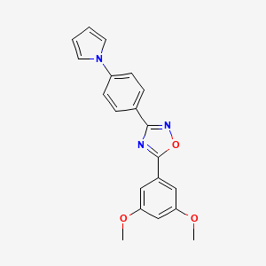 molecular formula C20H17N3O3 B4305076 5-(3,5-dimethoxyphenyl)-3-[4-(1H-pyrrol-1-yl)phenyl]-1,2,4-oxadiazole 