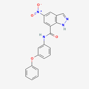 molecular formula C20H14N4O4 B4305089 5-nitro-N-(3-phenoxyphenyl)-1H-indazole-7-carboxamide 