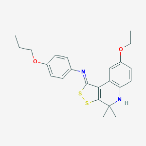 molecular formula C23H26N2O2S2 B430509 8-ethoxy-4,4-dimethyl-N-(4-propoxyphenyl)-5H-dithiolo[3,4-c]quinolin-1-imine CAS No. 330830-95-0