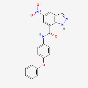 molecular formula C20H14N4O4 B4305095 5-nitro-N-(4-phenoxyphenyl)-1H-indazole-7-carboxamide 