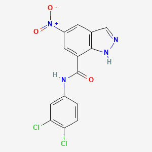 molecular formula C14H8Cl2N4O3 B4305099 N-(3,4-dichlorophenyl)-5-nitro-1H-indazole-7-carboxamide 