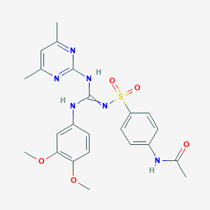 N-[4-[[(3,4-dimethoxyanilino)-[(4,6-dimethylpyrimidin-2-yl)amino]methylidene]amino]sulfonylphenyl]acetamide