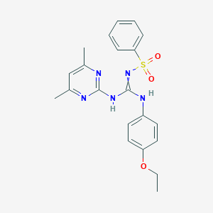 molecular formula C21H23N5O3S B430513 2-(Benzenesulfonyl)-1-(4,6-dimethylpyrimidin-2-yl)-3-(4-ethoxyphenyl)guanidine CAS No. 389083-10-7