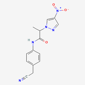 N-[4-(cyanomethyl)phenyl]-2-(4-nitro-1H-pyrazol-1-yl)propanamide