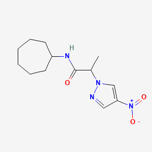 molecular formula C13H20N4O3 B4305139 N-cycloheptyl-2-(4-nitro-1H-pyrazol-1-yl)propanamide 