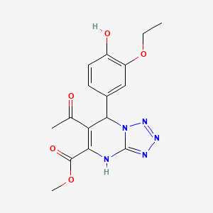 molecular formula C16H17N5O5 B4305143 methyl 6-acetyl-7-(3-ethoxy-4-hydroxyphenyl)-4,7-dihydrotetrazolo[1,5-a]pyrimidine-5-carboxylate 