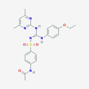molecular formula C23H26N6O4S B430515 N-[4-[[[(4,6-dimethylpyrimidin-2-yl)amino]-(4-ethoxyanilino)methylidene]amino]sulfonylphenyl]acetamide CAS No. 352659-65-5