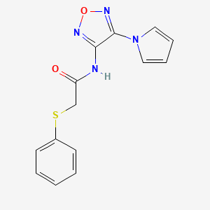 molecular formula C14H12N4O2S B4305152 2-(phenylthio)-N-[4-(1H-pyrrol-1-yl)-1,2,5-oxadiazol-3-yl]acetamide 