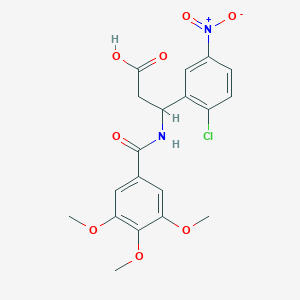 molecular formula C19H19ClN2O8 B4305156 3-(2-chloro-5-nitrophenyl)-3-[(3,4,5-trimethoxybenzoyl)amino]propanoic acid 