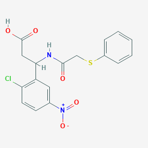 molecular formula C17H15ClN2O5S B4305160 3-(2-chloro-5-nitrophenyl)-3-{[(phenylthio)acetyl]amino}propanoic acid 