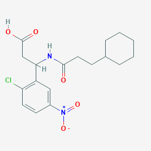 3-(2-chloro-5-nitrophenyl)-3-[(3-cyclohexylpropanoyl)amino]propanoic acid