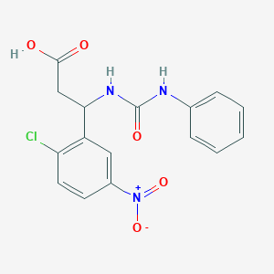 3-[(anilinocarbonyl)amino]-3-(2-chloro-5-nitrophenyl)propanoic acid